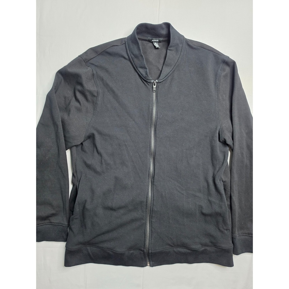Alfani Bomber Jacket Men's XL Black Cotton Stretch Long Sleeve Full Zip Outdoor